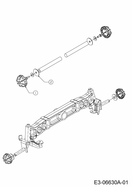 Ersatzteile WOLF-Garten Rasentraktor Expert 105.165 A Typ: 13HN90WN650  (2015) Radkappen 
