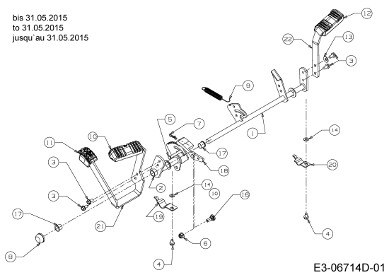 Cub Cadet Ersatzteile Gartentraktoren CC 1224 KHP 14HQ94AP603  (2015) Pedale bis 31.05.2015