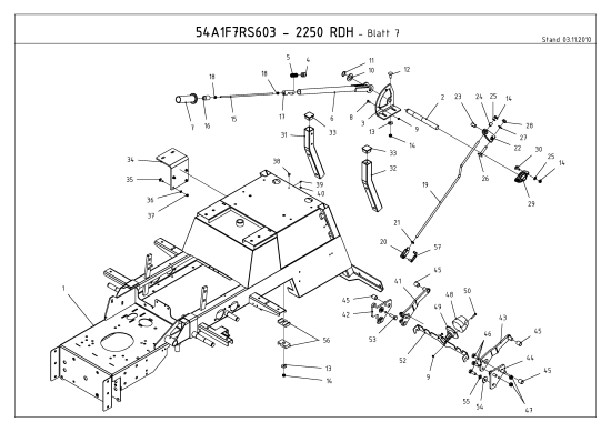 Cub Cadet Ersatzteile Kompakttraktoren CC 2250 RDH 54A1F7RS603  (2011) Mähwerksaushebung