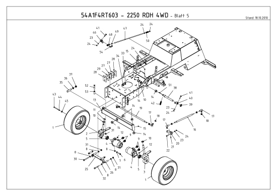 Cub Cadet Ersatzteile Kompakttraktoren CC 2250 RDH 4 WD 54A1F4RT603  (2011) Räder vorne, Vorderachse