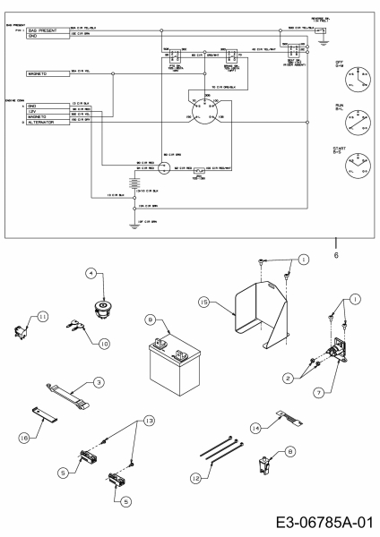 Ersatzteile Cmi Rasentraktoren 60 E Typ: 13C1054-620  (2011) Elektroteile