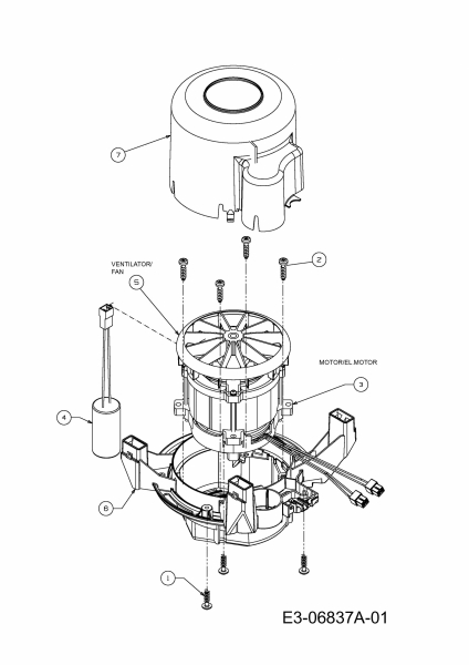 Ersatzteile MTD Elektro Rasenmäher ohne Antrieb 46 EHQ Typ: 18A-J1H-616  (2012) Elektromotor 