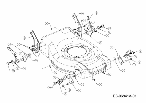 Ersatzteile MTD Elektro Rasenmäher ohne Antrieb 46 EHQ Typ: 18A-J1H-616  (2012) Höhenverstellung 