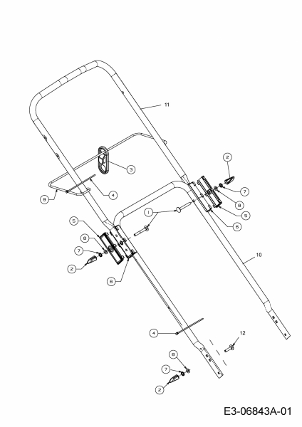 Ersatzteile MTD Elektro Rasenmäher ohne Antrieb 46 EHQ Typ: 18A-J1H-616  (2012) Holm 