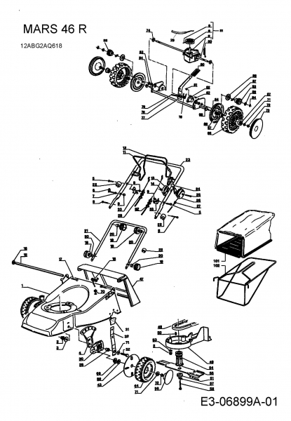 Ersatzteile Rasor Motormäher mit Antrieb MARS 46 R Typ: 12ABG2AQ618  (2011) Grundgerät