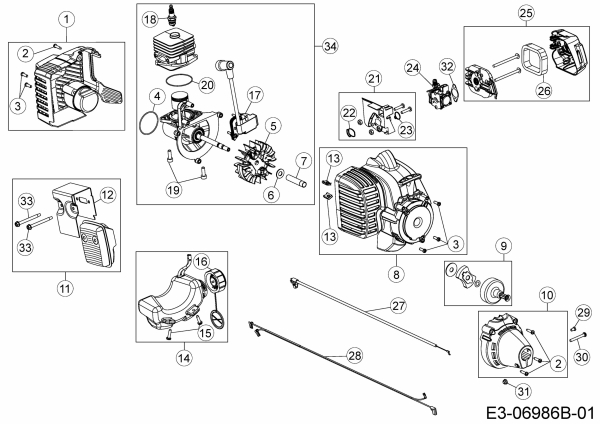 Ersatzteile MTD Motorsense 500 Typ: 41HD701C678  (2012) Motor 