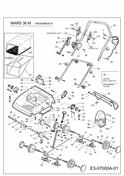 Ersatzteile Rasor Motorvertikutierer MARS 36 M Typ: 16AGSAMQ618  (2011) Grundgerät