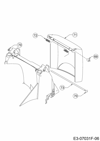 Ersatzteile MTD Benzin Rasenmäher ohne Antrieb Smart 395 PO Typ: 11CBB1SJ600 (2019) Heckklappe 