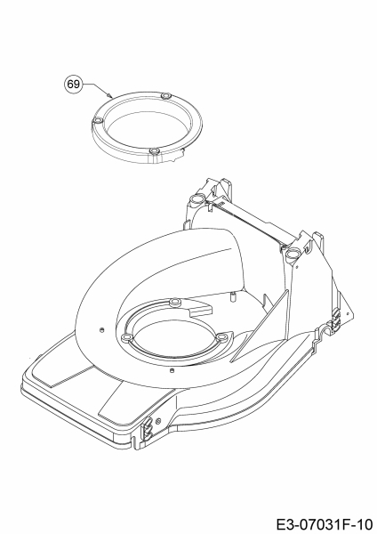 Ersatzteile MTD Benzin Rasenmäher ohne Antrieb Smart 395 PO Typ: 11CBB1SJ600 (2019) Motorträger 