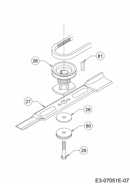 Ersatzteile MTD Benzin Rasenmäher mit Antrieb Smart 395 SPO Typ: 12CBB1SJ600  (2018) Messer, Messeraufnahme 
