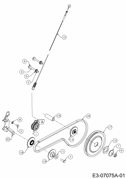 Ersatzteile MTD Motorhacke T 330/50 Typ: 21C-332A678  (2011) Keilriemen, Spannrolle 