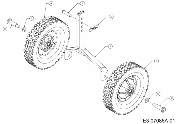 Ersatzteile MTD Motorhacke T 380 Typ: 21C-382A678  (2011) Radträger, Räder 