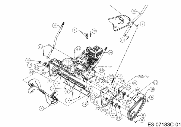 Ersatzteile MTD Schneefräse M 53 Typ: 31A-2M1E678  (2018) Fräsgehäuse, Schnecke, Unterholm 