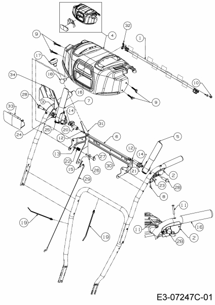 Ersatzteile MTD Schneefräse Optima ME 66 T Typ: 31AY74T3678  (2017) Armaturenbrett 