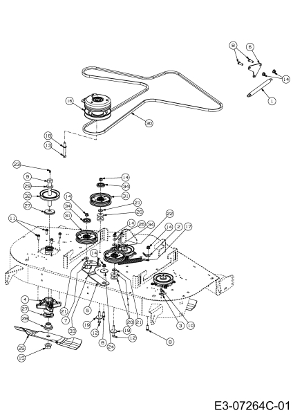 Cub Cadet Ersatzteile Zero Turn Z-Force 48 S 17AI5BHB603  (2013) Elektromagnetkupplung, Messer, Messerspindel