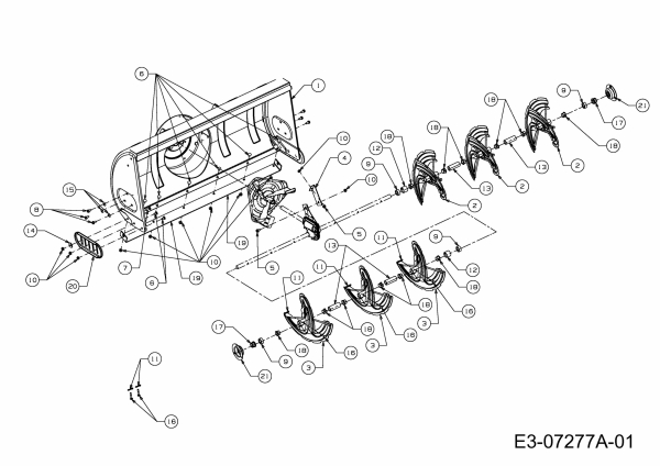 Ersatzteile Zubehör Garten- und Rasentraktoren Schneefräsen für 450 Serie Typ: OEM-190-032  (2009) Fräsgehäuse