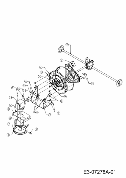 Ersatzteile Zubehör Garten- und Rasentraktoren Schneefräsen für 500 Serie Typ: OEM-190-032  (2011) Fräsantrieb, Schaufelrad