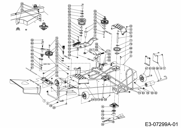 Ersatzteile Zubehör Garten- und Rasentraktoren Mähwerke für GTX 2100, Mähwerk 48/122cm Typ: 19A40015603  (2012) Grundgerät