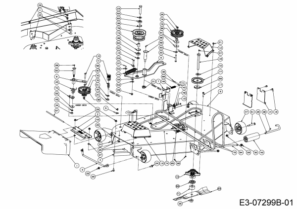 Ersatzteile Zubehör Garten- und Rasentraktoren Mähwerke für GTX 2100, Mähwerk 48/122cm Typ: 19A40015603  (2013) Grundgerät