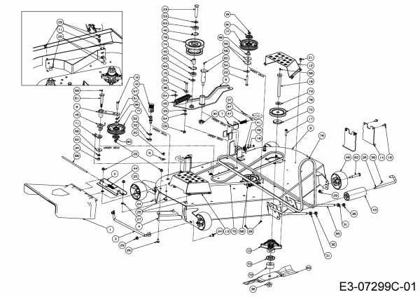 Ersatzteile Zubehör Garten- und Rasentraktoren Mähwerke für GTX 2100, Mähwerk 48/122cm Typ: 19A40015603  (2017) Grundgerät