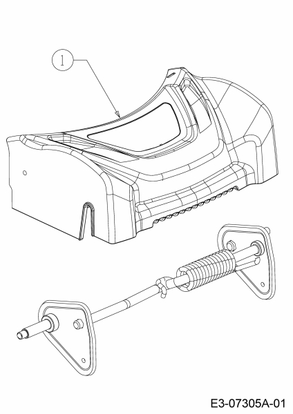 Ersatzteile WOLF-Garten Benzin Rasenmäher mit Antrieb Expert 46 BA V ES Typ: 12AGK18Z650  (2013) Abdeckung Vorderachse 