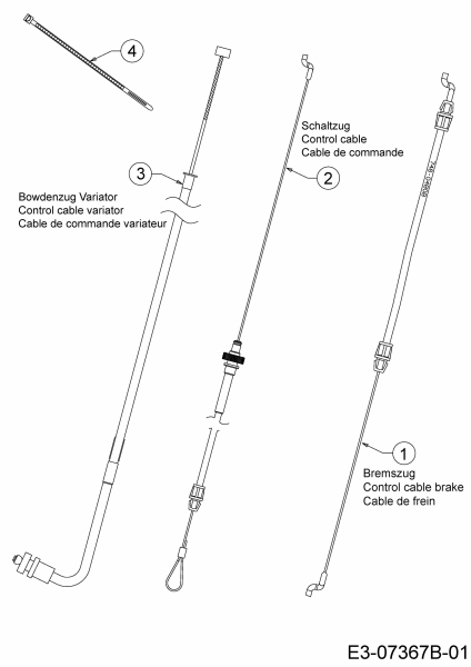 Cub Cadet Ersatzteile Motormäher mit Antrieb CC 46 SPB V IS 12BGK17E603  (2016) Bowdenzüge