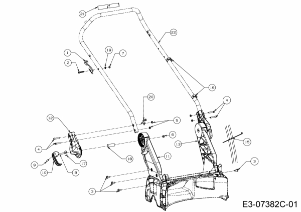 Cub Cadet Ersatzteile Motormäher mit Antrieb CC 53 SPH V 12BVQ5DQ603  (2017) Holm