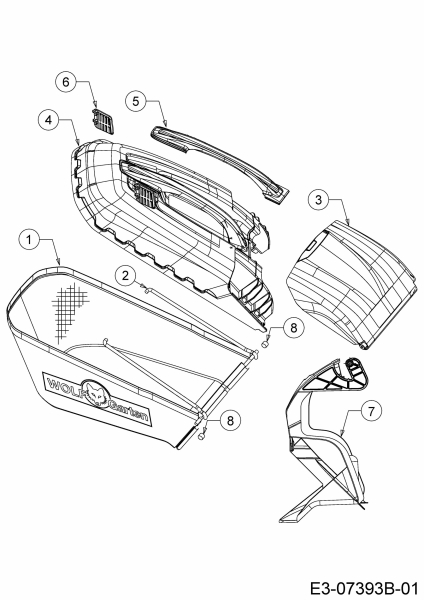 Ersatzteile WOLF-Garten Benzin Rasenmäher mit Antrieb Expert 53 BA V IS Typ: 12BGQ56J650  (2017) Grasfangsack, Heckklappe 