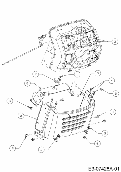 Ersatzteile WOLF-Garten Rasentraktor Select 92.130 T Typ: 13RH76RE650  (2012) Armaturenbrett Unterteil 