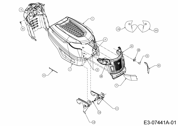 Ersatzteile MTD Rasentraktor LE 160/92 H Typ: 13AT71KE676  (2013) Motorhaube K-Style 