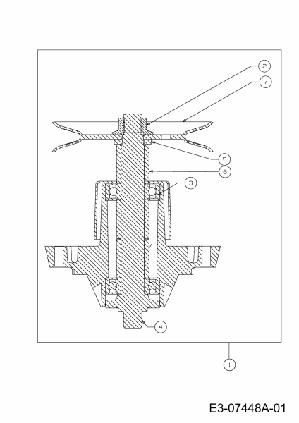 Ersatzteile Black-Line Rasentraktoren BL 125/92 T Typ: 13AH771E683  (2012) Messerspindel 618-0409B