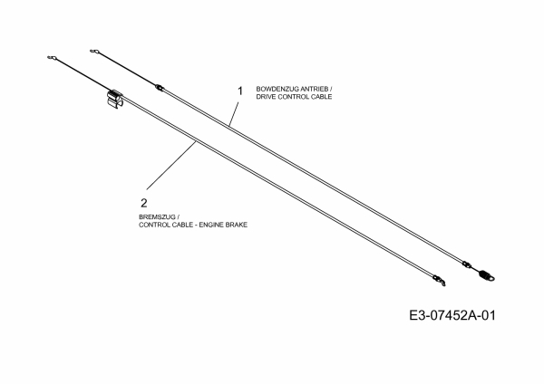 Ersatzteile MTD Benzin Rasenmäher mit Antrieb 53 SPOEHW Typ: 12BE86M4600  (2013) Bowdenzüge 