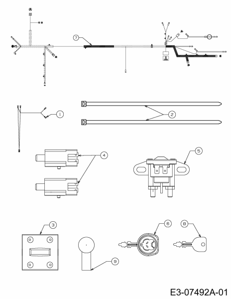 Ersatzteile WOLF-Garten Rasentraktor Expert 76.130 H Typ: 13AY71WA650  (2012) Elektroteile, Schaltplan 