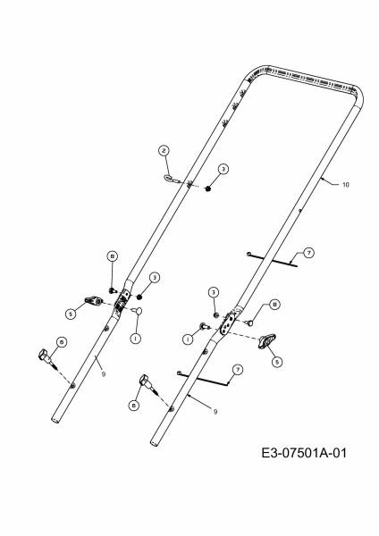 Ersatzteile MTD Benzin Rasenmäher mit Antrieb SP 53 HWB Typ: 12A-B28R678  (2012) Holm 