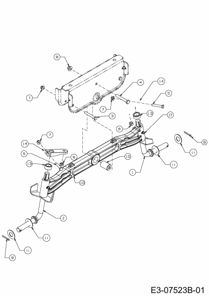 Ersatzteile WOLF-Garten Rasentraktor Expert 122.240 H Typ: 13AI91WJ650  (2013) Vorderachse 