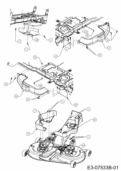 Ersatzteile Massey Ferguson Rasentraktoren MF 41-22 RD Typ: 13BF91CN695  (2013) Abdeckungen Mähwerk N (41/105cm)