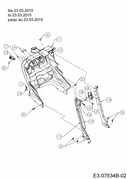 Ersatzteile Black Edition Rasentraktoren 272-105 TWIN H Typ: 13HU997N615  (2015) Armaturenbrett bis 23.03.2015