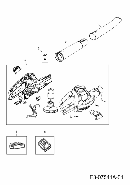 Ersatzteile WOLF-Garten Akku Laubbläser Li-Ion Power BA 700 Typ: 41BA0B-L650  (2018) Grundgerät 