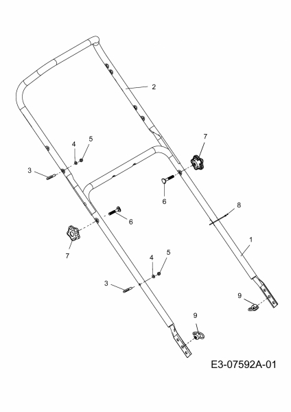 Ersatzteile MTD Benzin Rasenmäher mit Antrieb 53 SPOEHW Typ: 12BE86M4600  (2013) Holm 