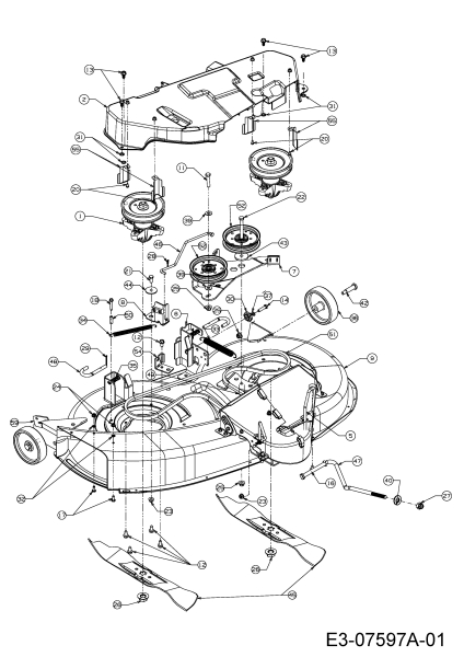 Cub Cadet Ersatzteile Rasentraktoren CC 1016 AF 13AD90AF603  (2012) Mähwerk F (38/96cm)