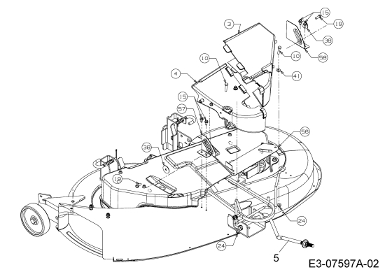 Cub Cadet Ersatzteile Rasentraktoren CC 1016 AF 13AD90AF603  (2012) Abdeckungen links und rechts Mähwerk F (38/96cm)