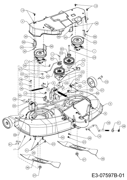 Cub Cadet Ersatzteile Rasentraktoren CC 1016 AF 13AD90AF603  (2013) Mähwerk F (38/96cm)