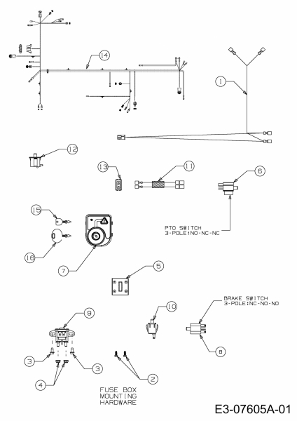 Ersatzteile Massey Ferguson Rasentraktoren MF 36-16 RD Typ: 13AG91CE695  (2012) Elektroteile