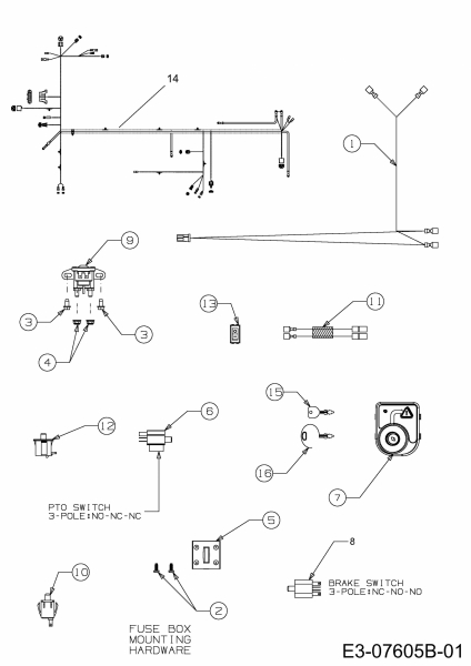 Ersatzteile Massey Ferguson Rasentraktoren MF 41-22 RD Typ: 13BF91CN695  (2013) Elektroteile