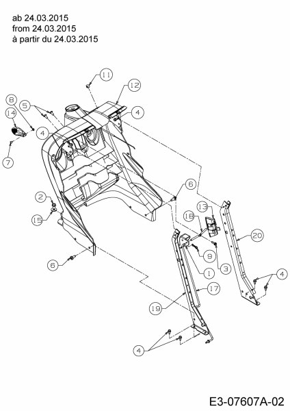 Ersatzteile Black Edition Rasentraktoren 272-105 TWIN H Typ: 13HU997N615  (2015) Armaturenbrett