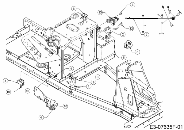 Ersatzteile MTD Rasentraktor Minirider 76 SDE Typ: 13C726JD600  (2020) Elektroteile 