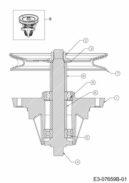 Cub Cadet Ersatzteile Zero Turn RZT 42 17AE2ACS603  (2013) Messerspindel 618-04822A