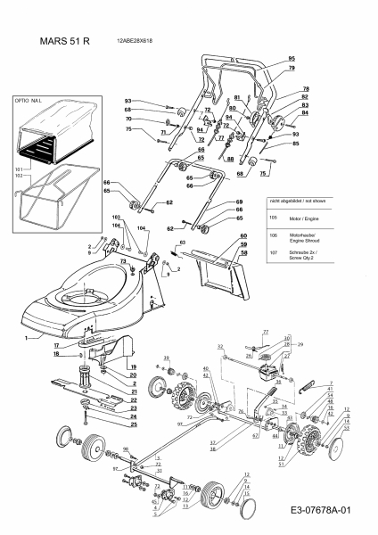 Ersatzteile Rasor Motormäher mit Antrieb MARS 51 R Typ: 12ABE28X618  (2012) Grundgerät
