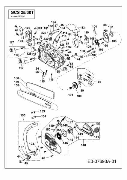 Ersatzteile MTD Benzin Kettensäge GCS 25/30 T Typ: 41AY45S1678  (2014) Grundgerät 
