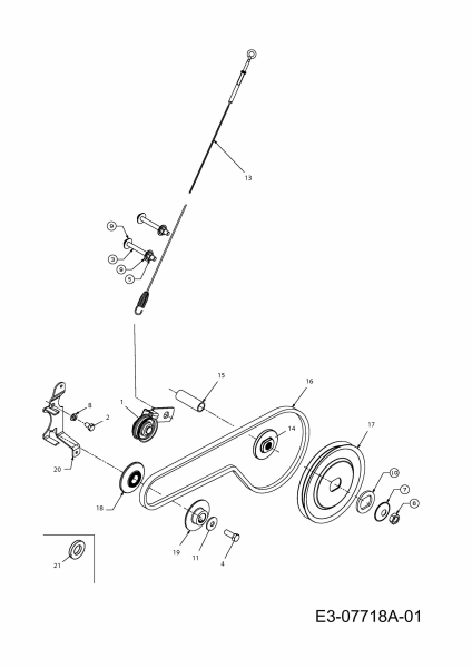Ersatzteile MTD Motorhacke T 330 B 700 Typ: 21C-332Z602  (2012) Keilriemen, Spannrolle 